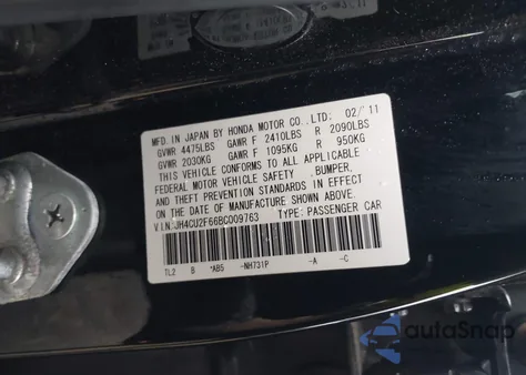 2011 Acura Tsx 2.4 from USA, damaged, VIN JH4CU2F66BC009763